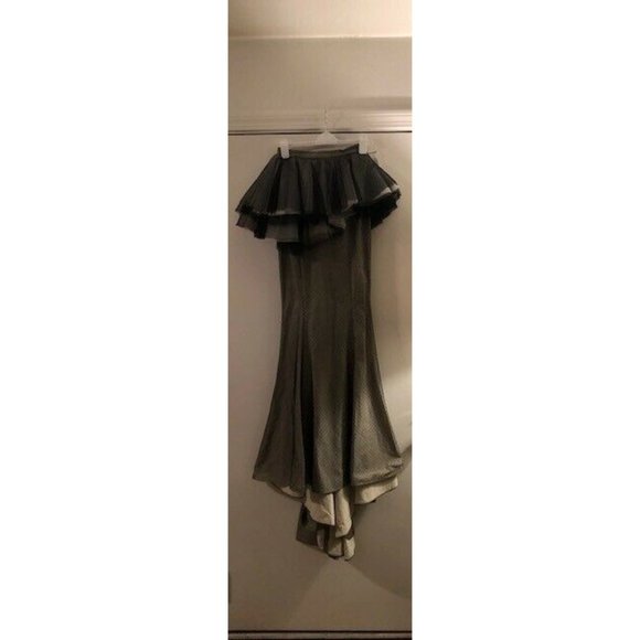 NWT $3100 BROCK COLLECTION DRAMATIC PETUNIA  BLACK LACE TRUMPET SKIRT US SIZE 2 - Picture 3 of 8